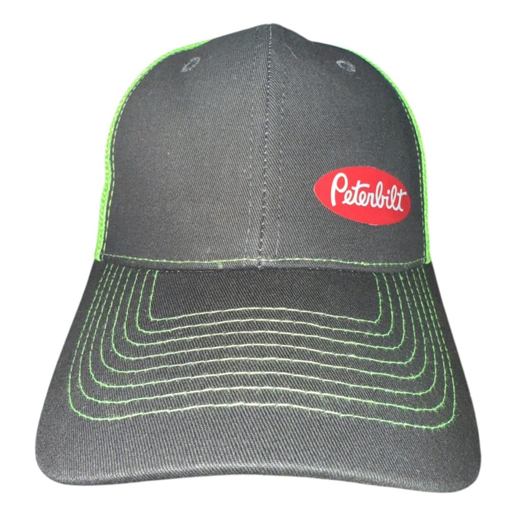 Peterbilt Black and Green Trucker with Adjustable SnapBack closure
